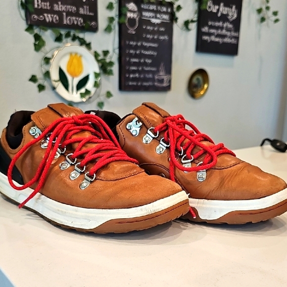 Ralph Lauren Tan Sneakers with Red Accents - Picture 1 of 7